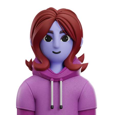 Chica Pelo Corto Con Chaqueta  3D Icon