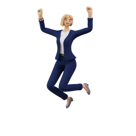 Niña saltando en el aire  3D Icon