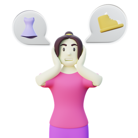 Niña soñando con ir de compras  3D Icon