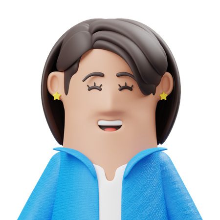 Niña sonriente  3D Icon