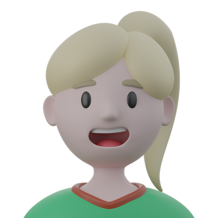 Niña sonriente  3D Icon