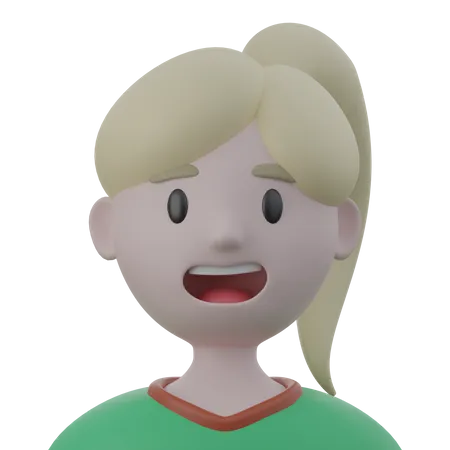 Niña sonriente  3D Icon