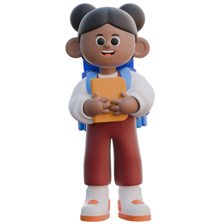 Niña sosteniendo libro  3D Icon