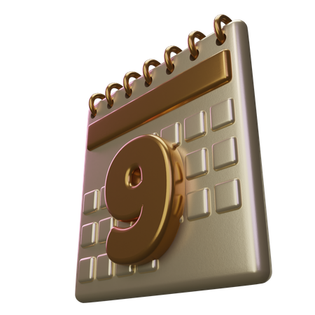 Nine Calendar 3D Icon