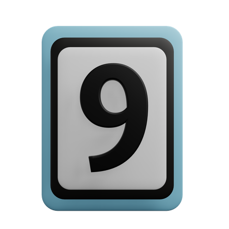 Number 9  3D Icon