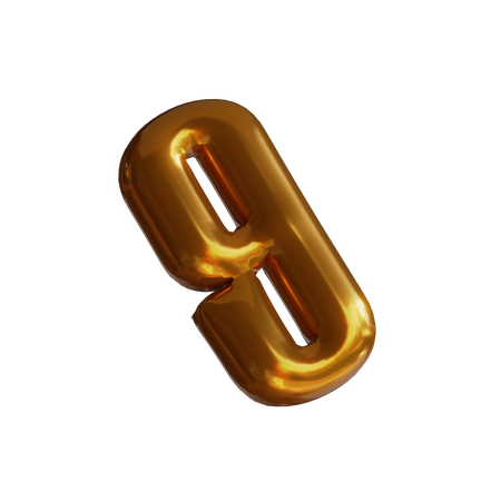Nine Number Balloon  3D Icon