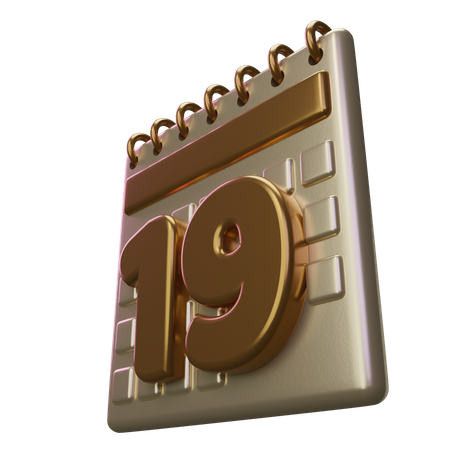 Nineteen Calendar  3D Icon