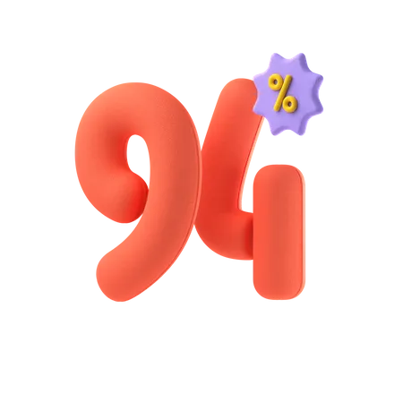 Ninety Four Percent Discount  3D Icon