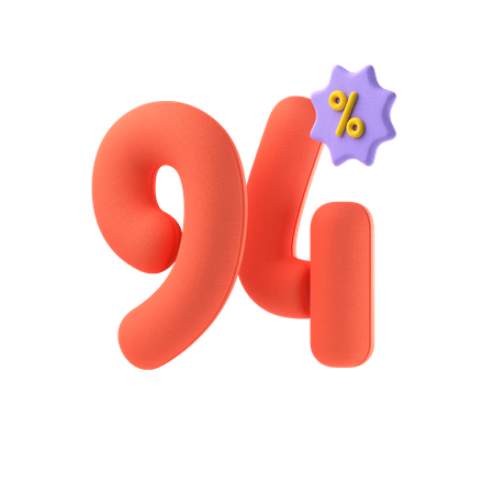 Ninety Four Percent Discount  3D Icon