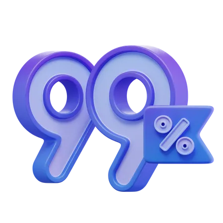 Blue Percentage 3 D Illustrations 3D Icon
