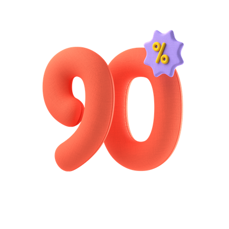 Ninety Percent Discount  3D Icon