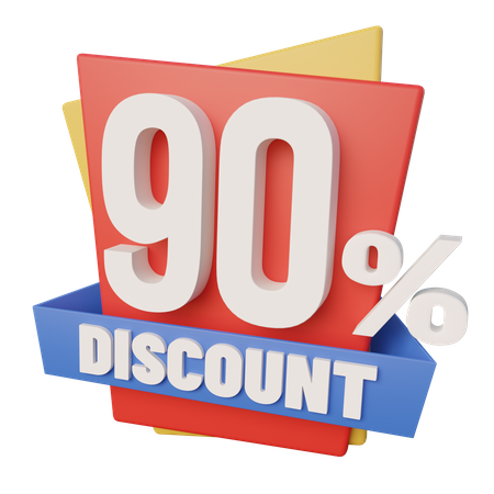 Ninety Percent Discount  3D Icon