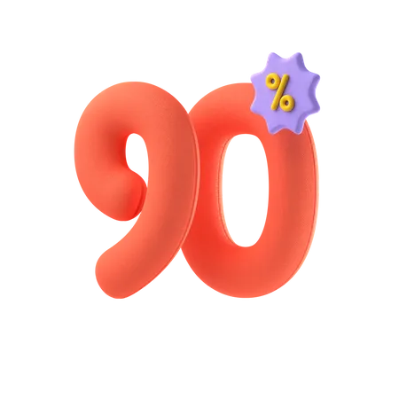 Ninety Percent Discount  3D Icon