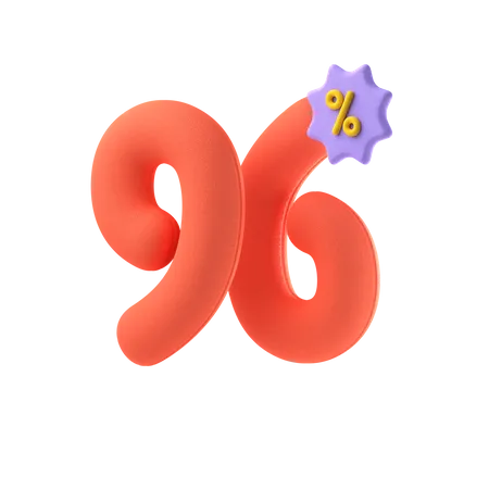 Ninety Six Percent Discount  3D Icon