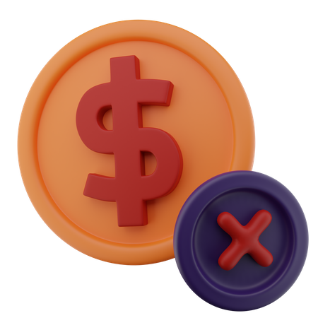 Ninguna transacción  3D Icon