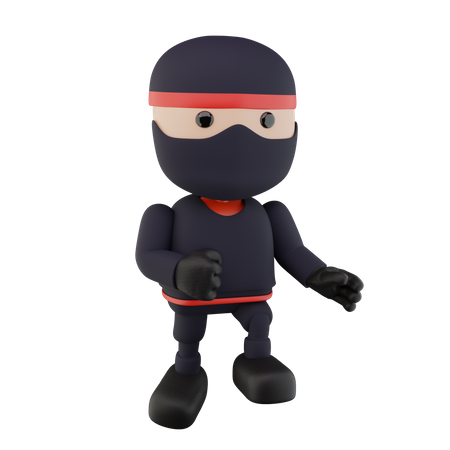 Crianças Ninja  3D Illustration