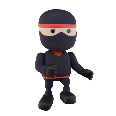 Crianças Ninja  3D Illustration