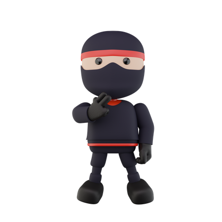 Crianças Ninja  3D Illustration