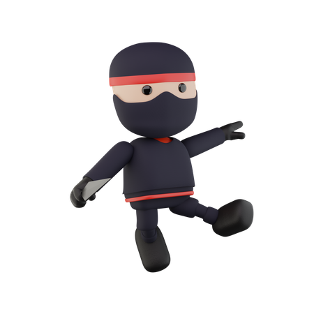 Crianças Ninja  3D Illustration