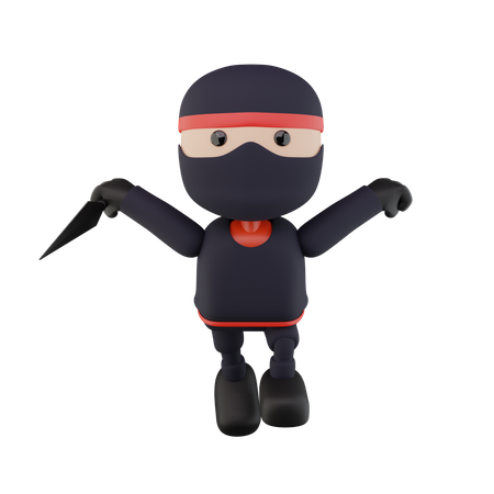 Crianças Ninja  3D Illustration