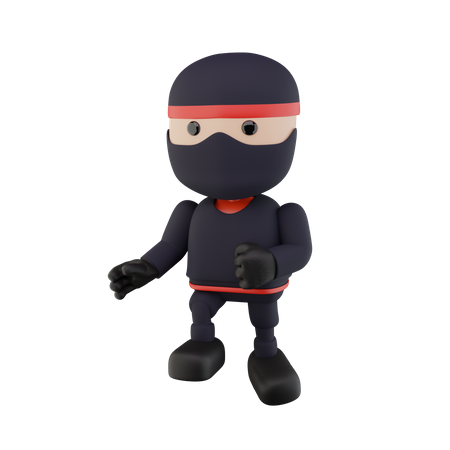 Crianças Ninja  3D Illustration