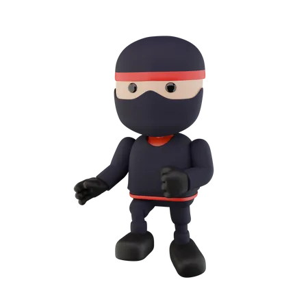 Crianças Ninja  3D Illustration