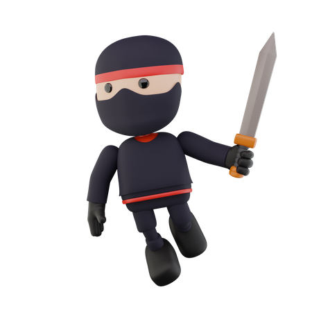 Crianças Ninja  3D Illustration