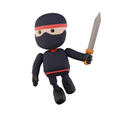 Crianças Ninja  3D Illustration