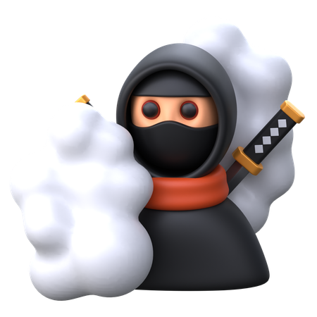 Ninja en el humo  3D Icon