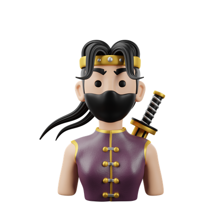 Femme ninja  3D Icon