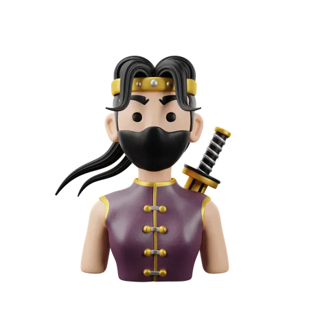 Femme ninja  3D Icon