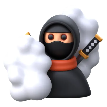 Ninja In The Smoke 3 D Ninja Icon 3D Icon