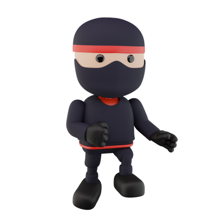 Ninja Kids  3D Illustration