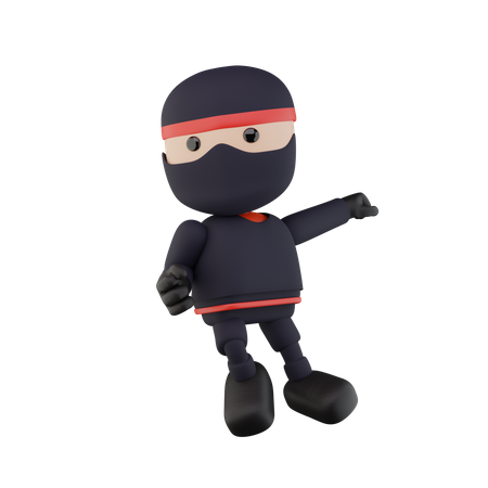 Ninja Kids  3D Illustration