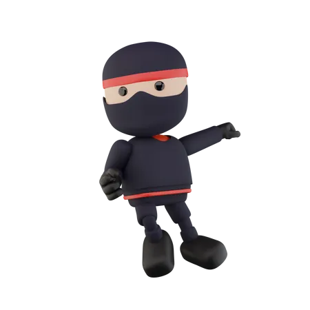 Ninja Kids  3D Illustration