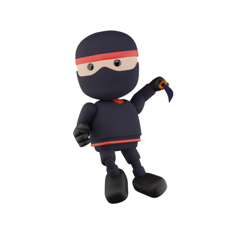 Ninja Kids  3D Illustration