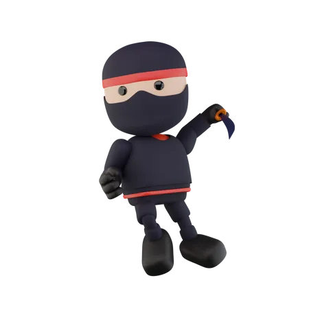 Ninja Kids  3D Illustration