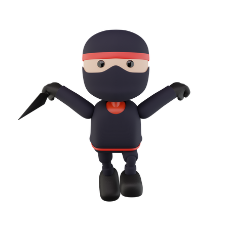 Ninja Kids  3D Illustration