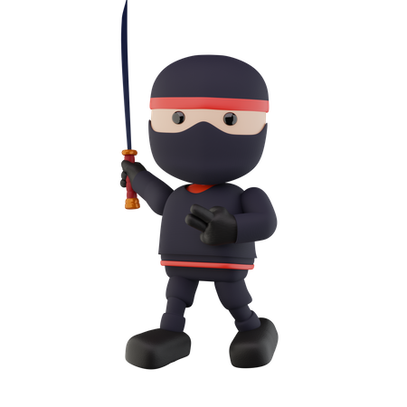 Ninja Kids  3D Illustration