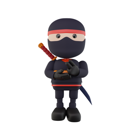 Ninja Kids  3D Illustration