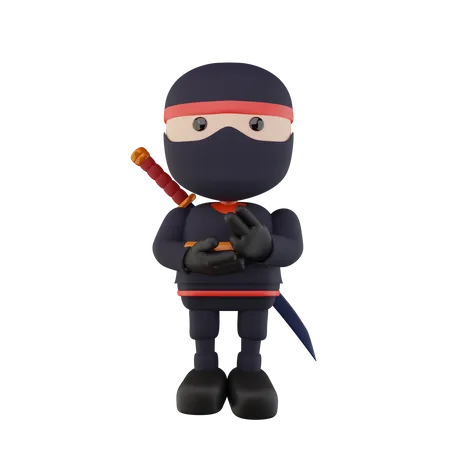 Ninja Kids  3D Illustration