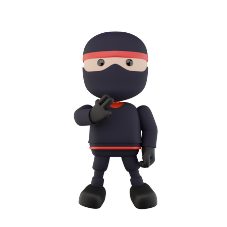 Ninja Kids  3D Illustration