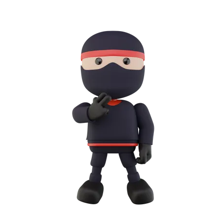 Ninja Kids  3D Illustration