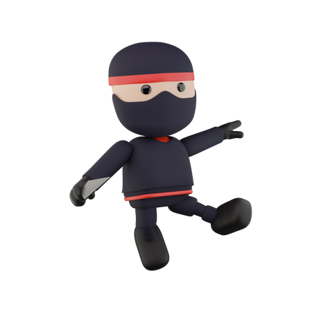 Ninja Kids  3D Illustration