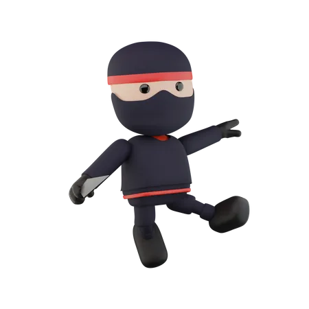 Ninja Kids  3D Illustration