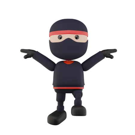 Ninja Kids  3D Illustration