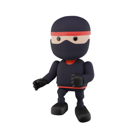 Ninja Kids  3D Illustration