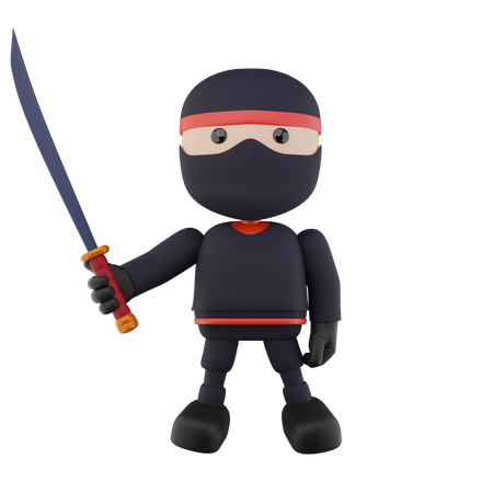 Ninja Kids  3D Illustration