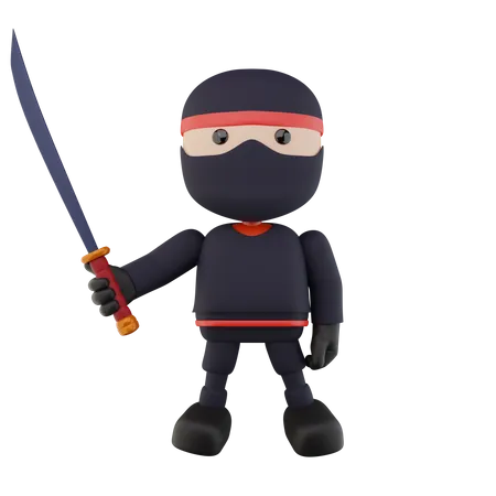 Ninja Kids  3D Illustration