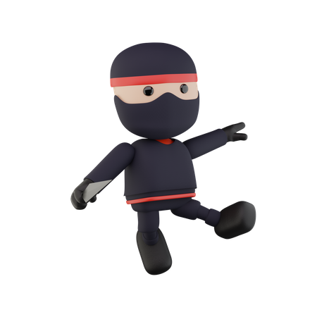 Ninja Kids  3D Illustration